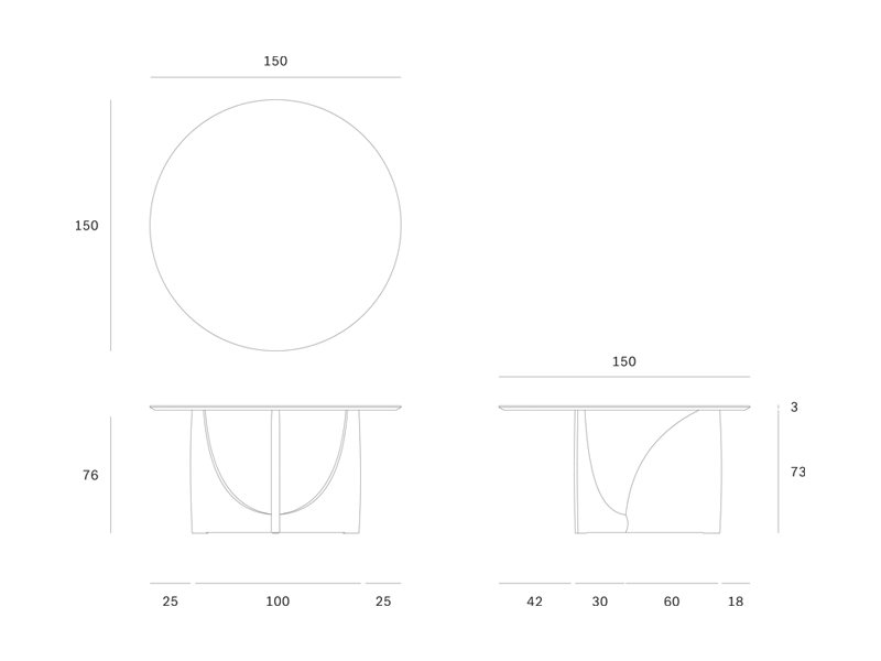 medidas mesa comedor redonda geometric